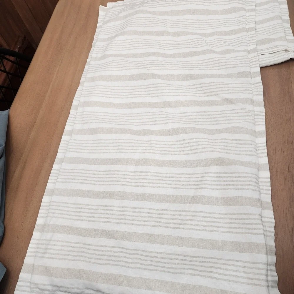 2- Wamsutta Stripe Oatmeal And Brown Stripe King Size Pillow Shams